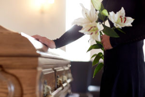 coffin at a funeral