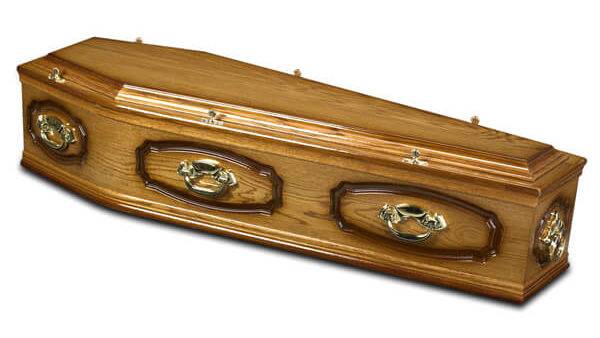 wooden Windsor coffin