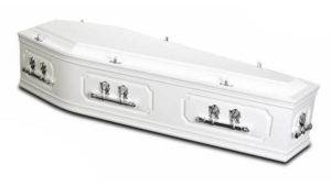white modern coffin