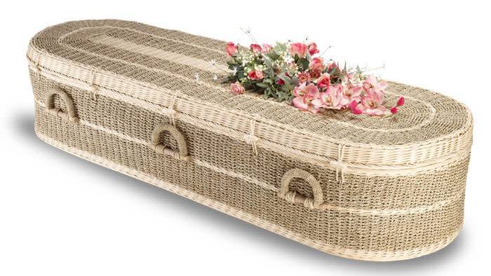 wicker coffin